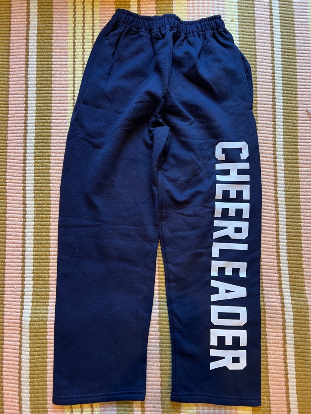 Kids Navy 'CHEERLEADER' Jerzees Sweatpants